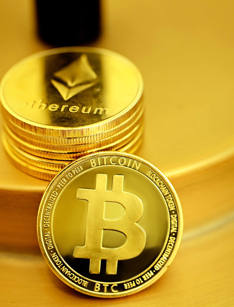 Gold and silver on a brown wooden table